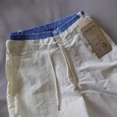 ナイロンカーゴパンツホワイト　ゴムウエストパンツ 新品タグ付き