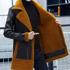 ライダースジャケット メンズ レザーコート バイクウエア 革ジャン ロング丈(