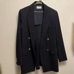 PLST ネイビー ダブルブレストジャケット S