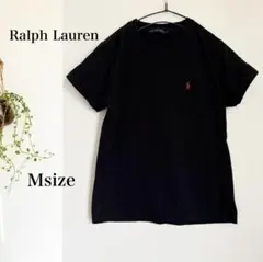 新品タグ付】ポロラルフローレン Tシャツ レディース L 黒 赤ポニー