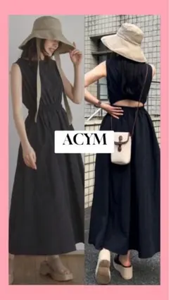 【ACYM】Back open nylon ワンピース バッグカットデザインのサムネイル