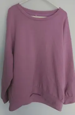 長袖カットソー ピンク 裏起毛 オーバーサイズ 大きめ ゆったり 3L