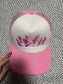 dyw メッシュキャップ ピンク×ホワイト