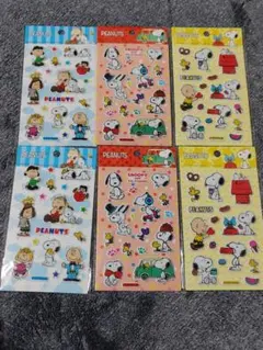 【人気！】スヌーピーぷくぷくシール3種類6枚セット