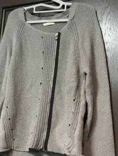 OPAQUE CLIP グレー ニットセーター 長袖　薄手