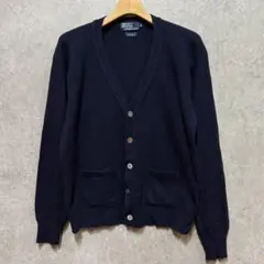 90s Ralph Lauren ネイビー ウール カーディガン M メンズ