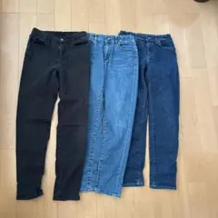 UNIQLO160サイズ ブラック,ブルー２色　３本セット