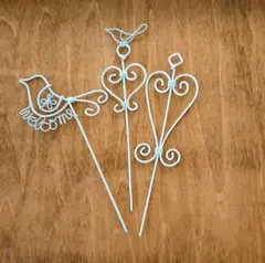 ワイヤークラフト　ガーデニング雑貨　ガーデンピック　小鳥セット