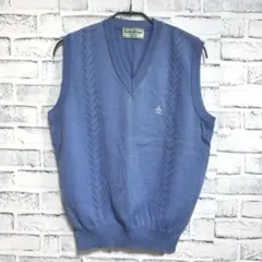 【Munsingwear Grand-Slam】Vネック　ブルー系　ニットベストのサムネイル