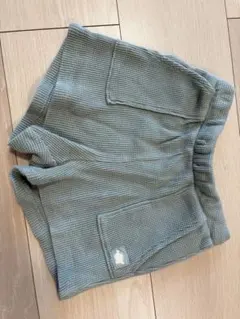 グリーン　ワッフル生地 ショートパンツ