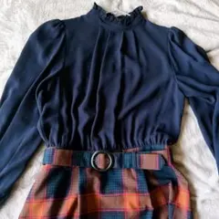 To b. by agnes b. チェック ドッキングワンピース レトロ