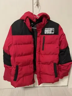 RAD CUSTOM フード付きダウンコート 160サイズ 赤黒