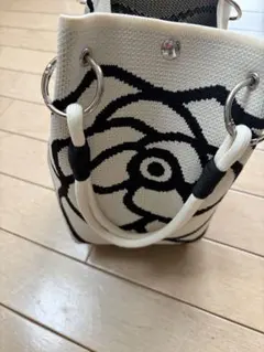 お洒落 手提げ フラワー柄 カメリア コンパクトサイズ ミニトートバッグ