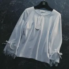 Aylesbury アリスバーリー　袖口リボン　袖口レース　カットソー