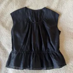 Drawer ブラック フレンチスリーブ トップス 36