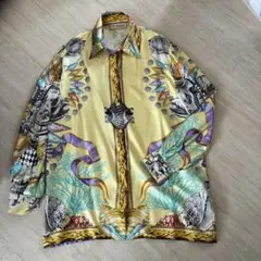 アンドレルチアーノ 総柄シャツ 長袖 派手柄 イエロー系のサムネイル