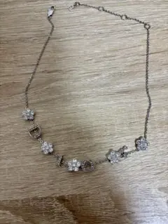 ディオール フラワー ネックレス dior シルバー ストーン