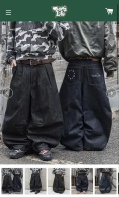 That's Lifeブラック タックリジッドバギーデニムパンツ※値下げ交渉あり