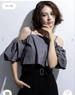 Te chichiピンストライプ2WAYオフショルダーキャミブラウス