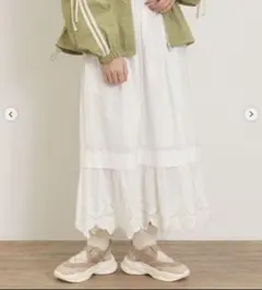 裾スカラップペチスカート