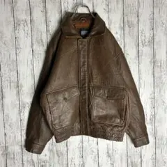 本革 G-1 フライト L相当 レザージャケット 短丈 ブラウン a2