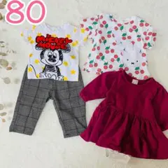 まとめ売り/80㎝/4点セット/Tシャツ、ワンピース、ズボン