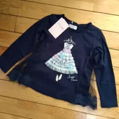 Mezzo Piano ネイビー 長袖カットソー 110