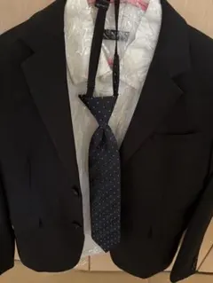 GLAZOS 黒フォーマルスーツセット（ネクタイ付き）