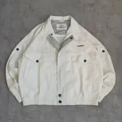 vintage ブルゾンジャケット　短丈　シワ加工　白　アメカジ　シティーボーイ