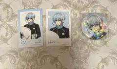 ブルーロック モーニングルーティーン イラストカード ホロ缶バッジ 氷織