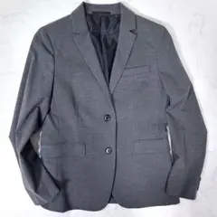 美品 ユニクロ テーラードジャケット スーツ グレー Ｍ レディース