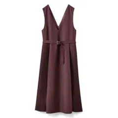 IEDIT サイドプリーツ　ジャンパースカート　ブラウン　イディット　フェリシモ