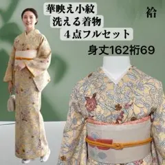 ky261 洗える着物 小紋 ４点フルセット L 身丈162裄69 トールサイズ