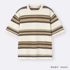 【新品】 ￼GU ウォッシャブルマルチボーダーセーター 5分袖 Sサイズのサムネイル