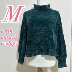 earth music&ecology グリーン ニット M ハイネック