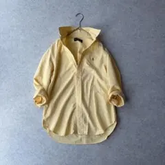 ラルフローレン ポニー刺繍 コットンシャツ ゆったりサイズ 長袖シャツ イエローのサムネイル