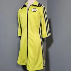 adidas アディダス ジャージワンピース 刺繍ロゴ 三本線 レディース 白 