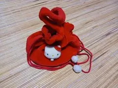 ハローキティ フリース巾着 赤