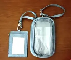 【訳アリ品】スリコ　推し活ポーチ　推し活チェキケース　2点セット　水色