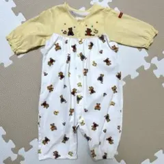 ミキハウス クマ柄 刺繍　ツーウェイオール　50cm〜70cm