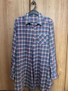 M コットン チェック柄シャツ