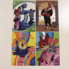ズートピア 4枚セット　クリアカードコレクションガム