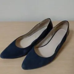 ★PICHE ABAHOUSE ルースエードパンプス 24cm ネイビー