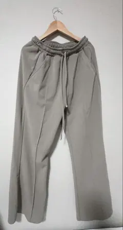 センタープレスパンツ ストレートパンツ ワイドパンツ ブラウン