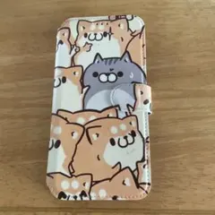 iPhone用 手帳型ケース ボンレス犬猫柄のサムネイル