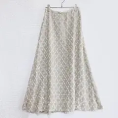 スローブイエナ✨ジャガードスカート フレア ロング丈 ベージュ レディース