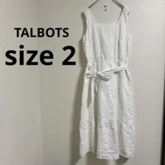 TALBOTS 【2】ノースリーブ ロングワンピース 白 ホワイト 海外古着