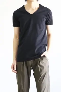 【SALE】wjk 新品 Tシャツ ブラック S Vネック