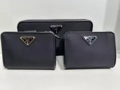 新品★プラダ★ゴールド金具★三角ロゴ★★3折り財布★黒★ユニセックス★未使用