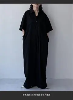 24ss】RERACS フロントタックボタンダウンポロドレス ワンピース